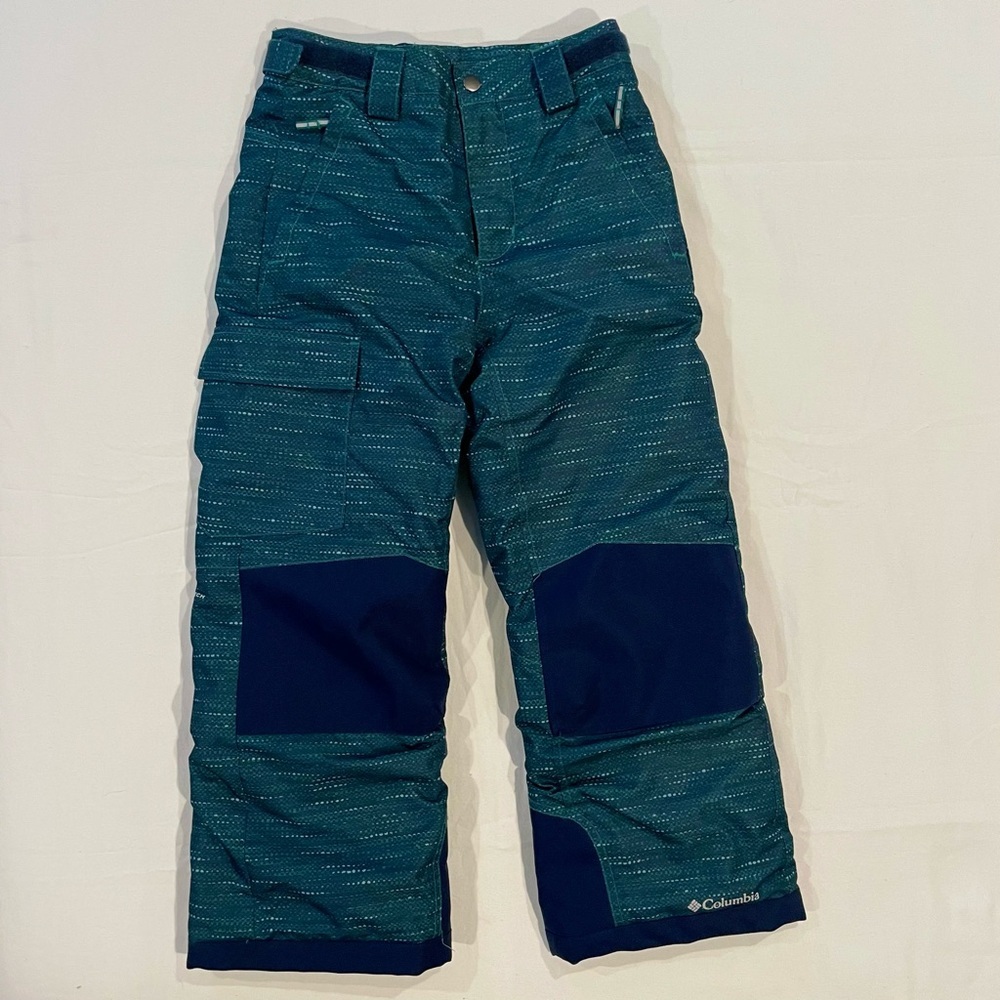 Columbia Youth Bugaboo II Snow Pants Boys Small 8 Pine Green Tweed Winter Skiing